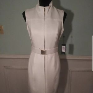 White Tommy Hilfiger Scuba Bodycon Dress